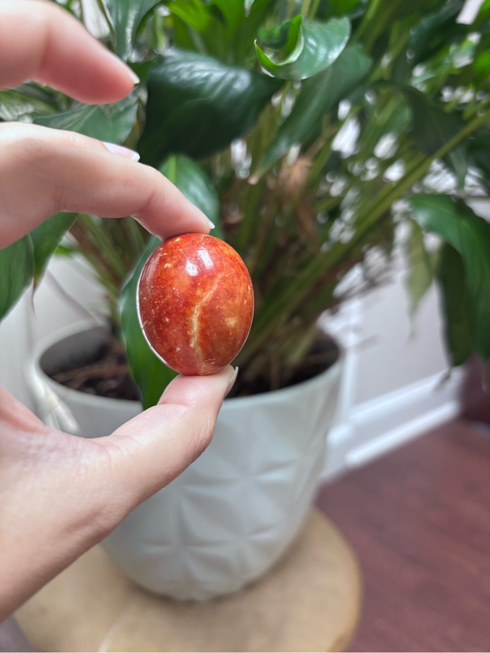 Orange jasper mini egg
